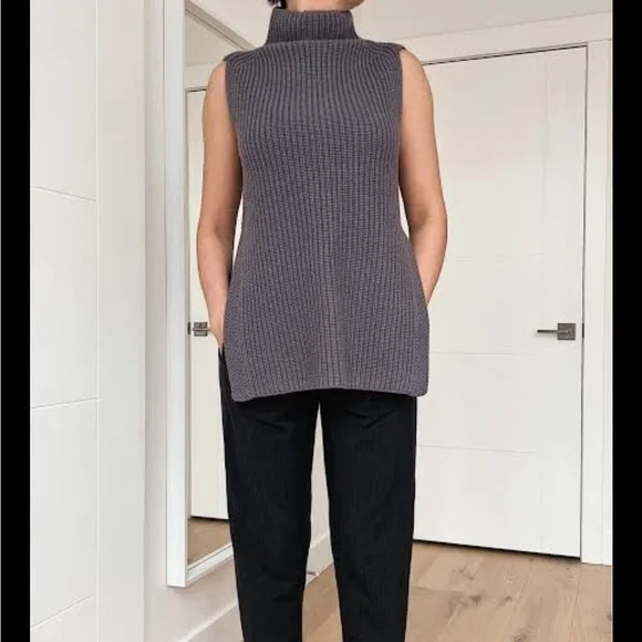 Wilfred Taupe Sleeveless Turtleneck Sweater - Picture 7 of 8